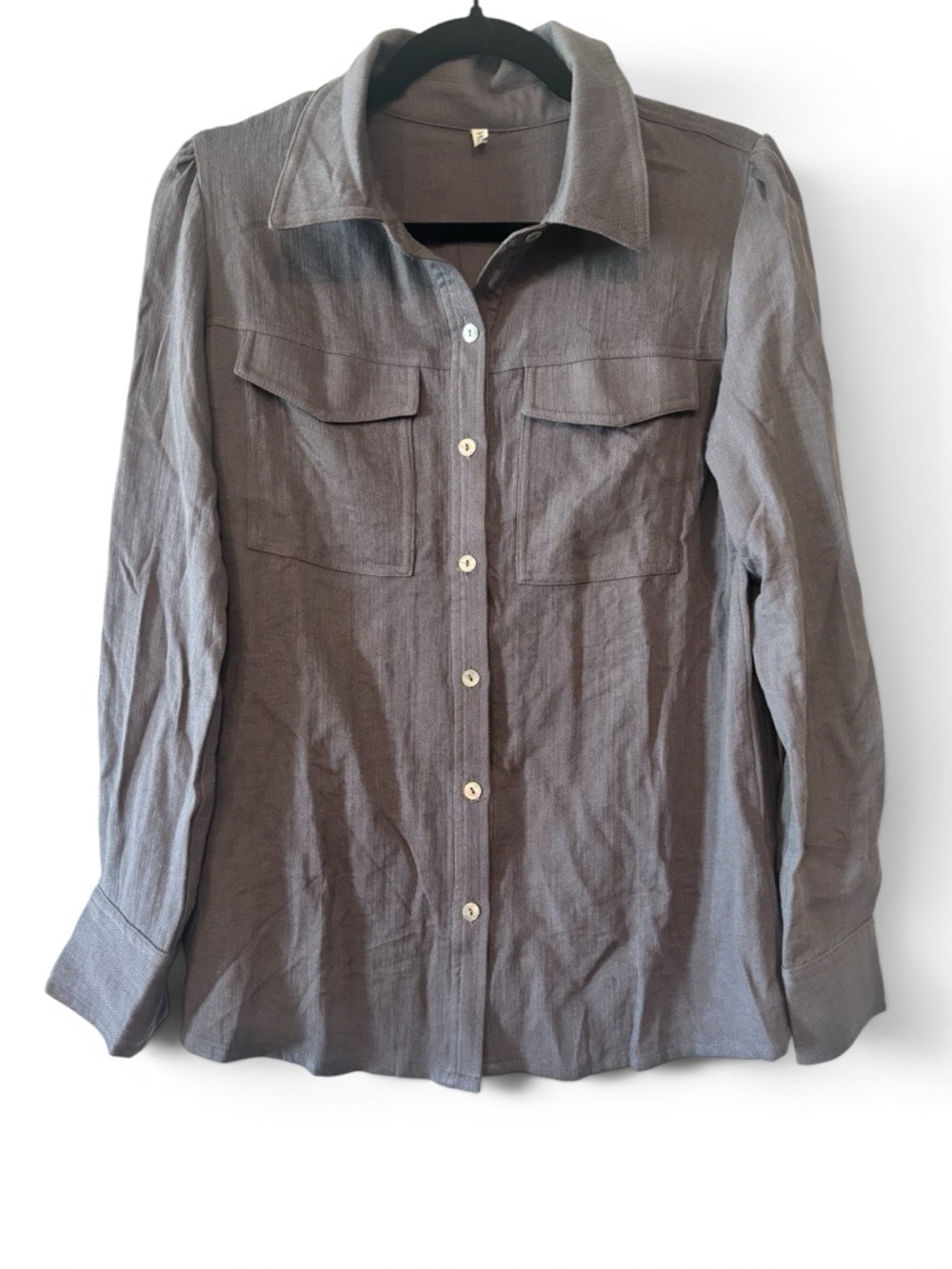HALARA Gray Button Down Top